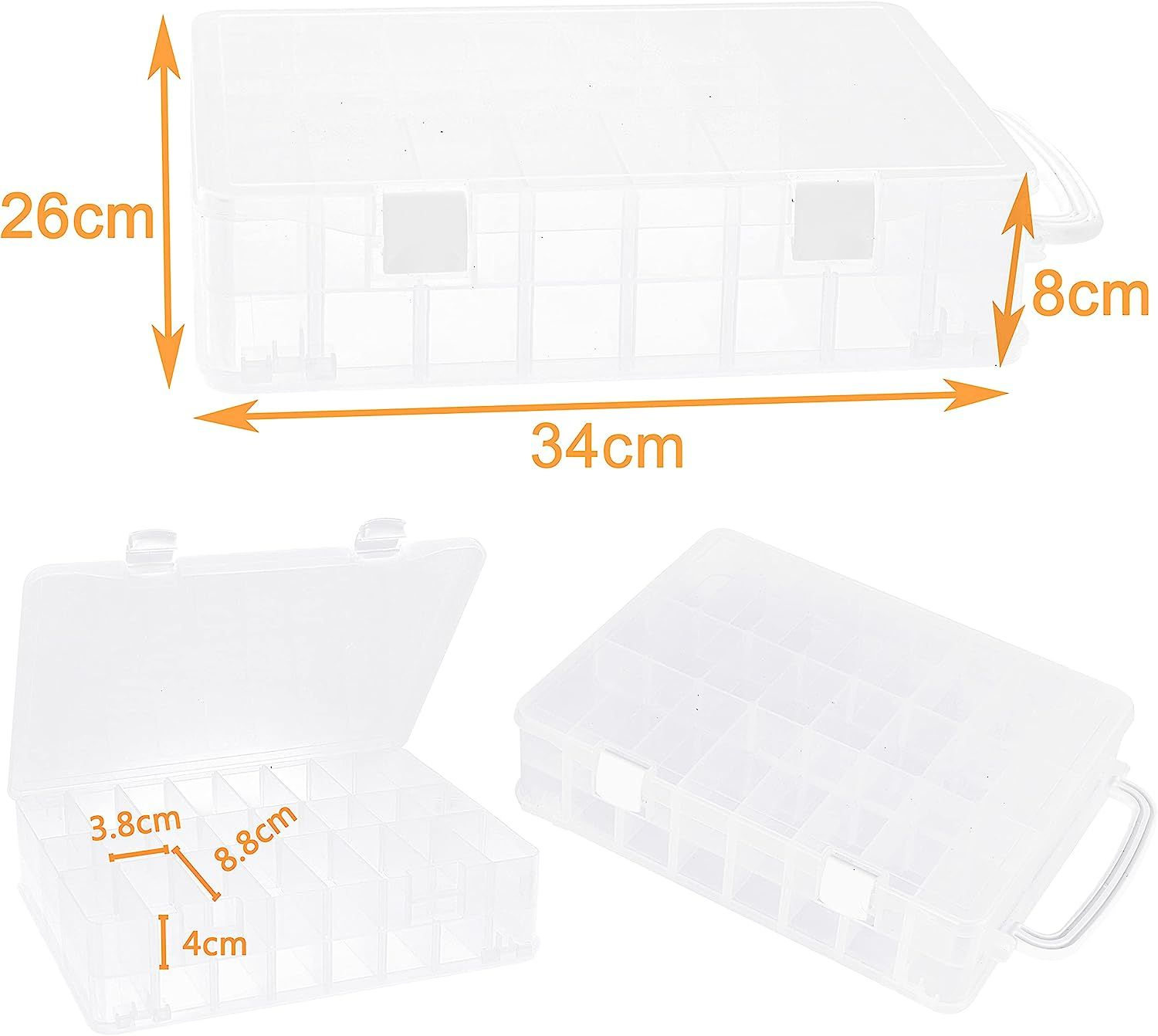 New brothread Double-Sided Storage Organizer/Box with Total 48 Adjustable...