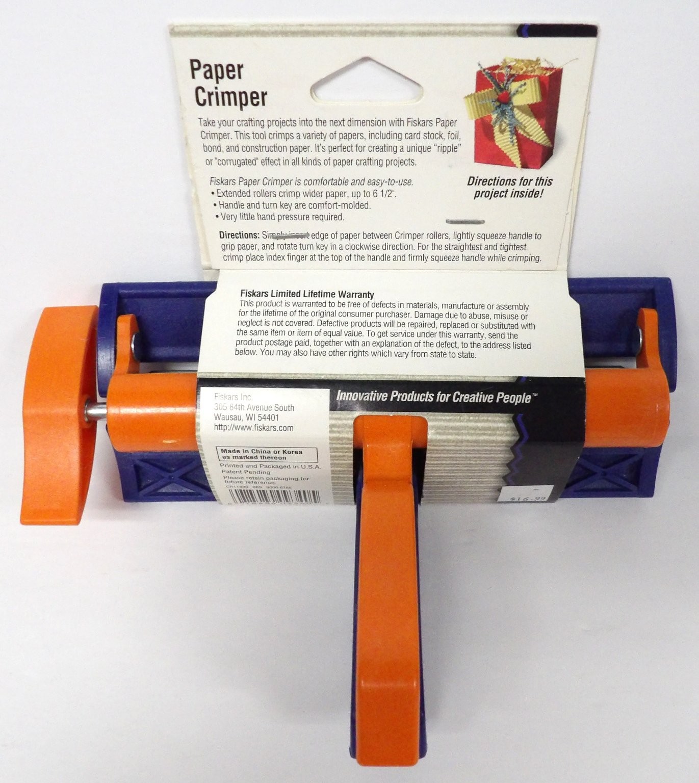 FISKARS Paper Crimper 6 1/2 in Extra-Wide Rollers for Paper Crafting