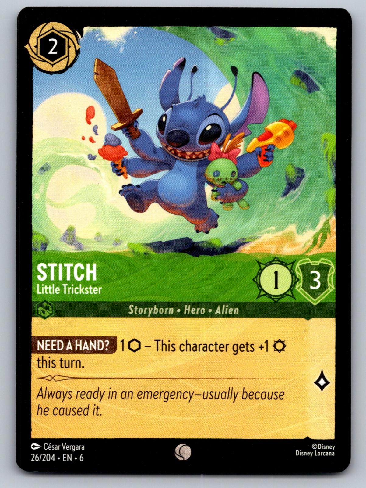 Stitch - Little Trickster 26/204 Common Azurite Sea Lorcana Near Mint