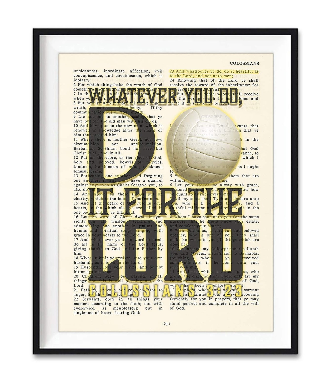 Volleyball, Whatever You Do, Do It For the Lord,Colossians 3:23, Vintage Bibl...