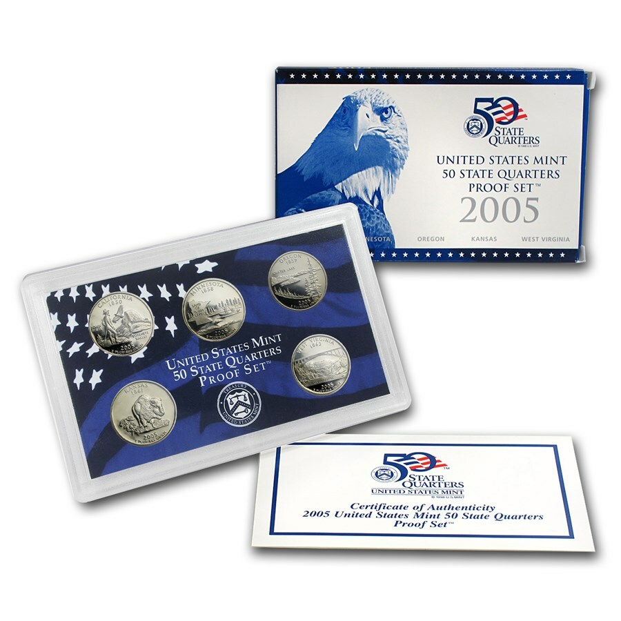 (1) 2005 S United States State Quarter Proof Set in Original Box with COA