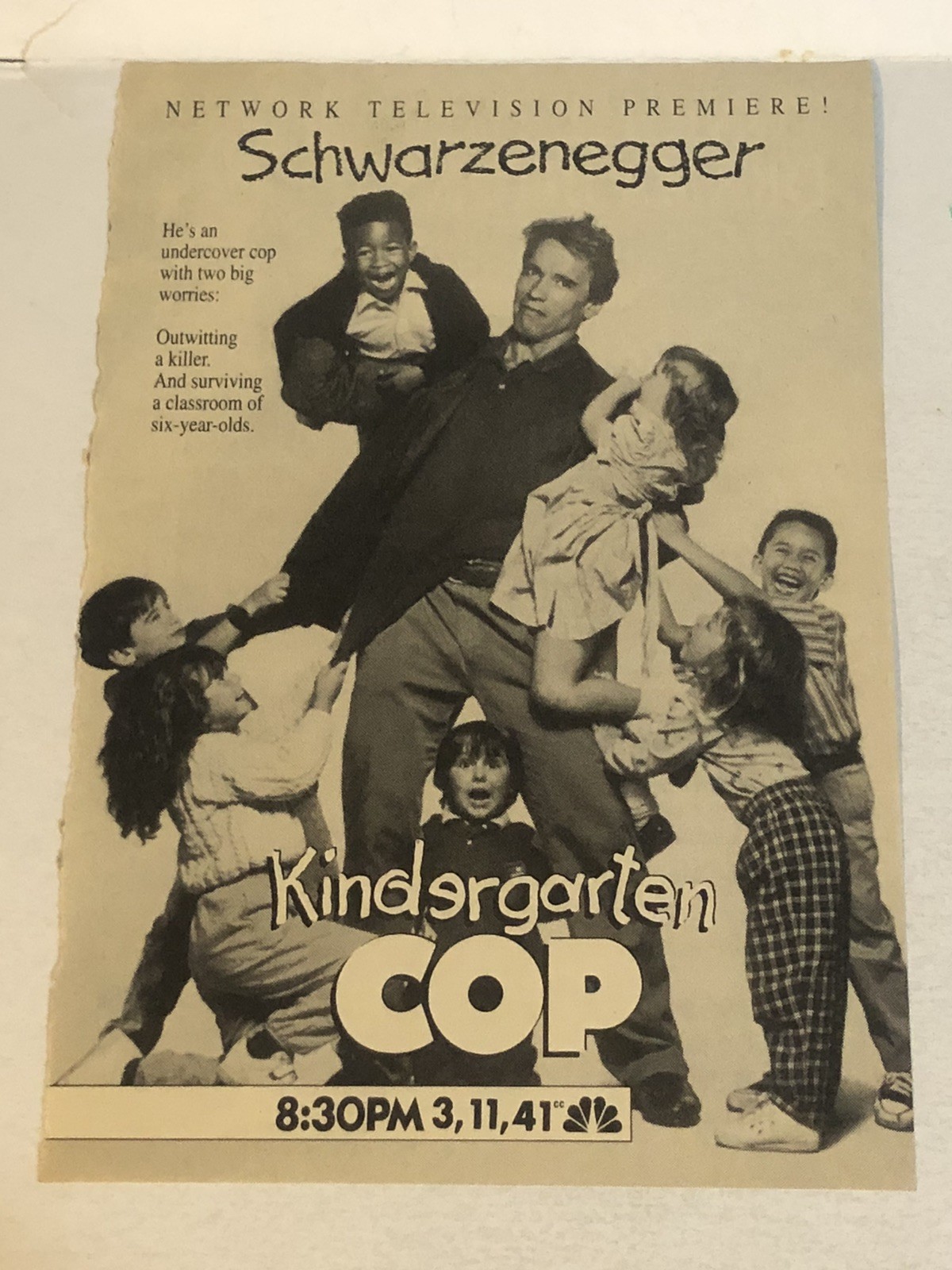 Kindergarten Cop Movie Vtg Print Ad Arnold Schwarzenegger Richard Tyson TPA19