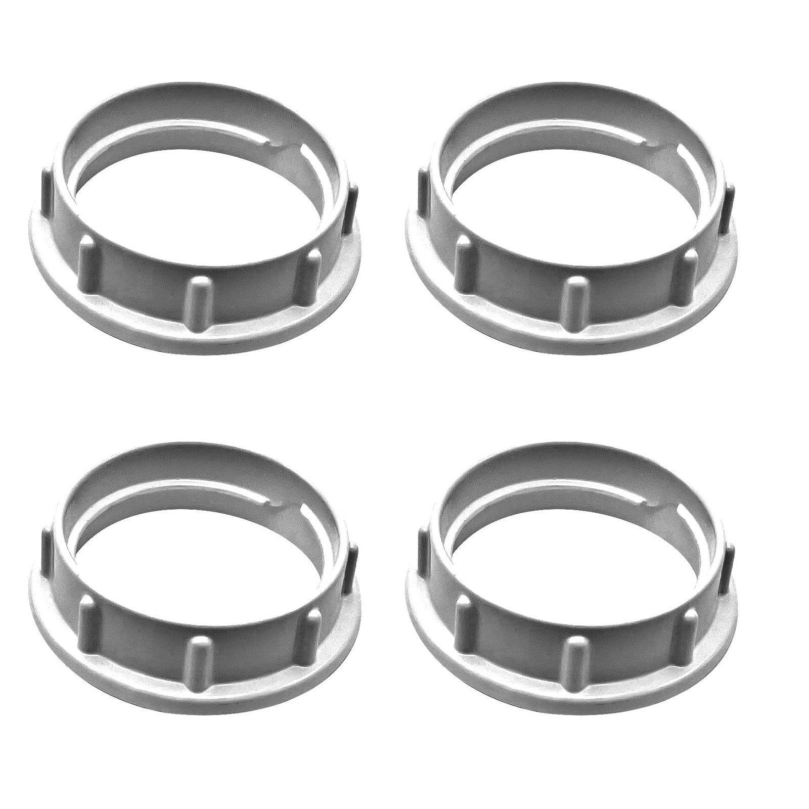 ECUDIS 4 Pcs Lamp Shade Rings, White Aluminum Threaded 2 inches x 0.56