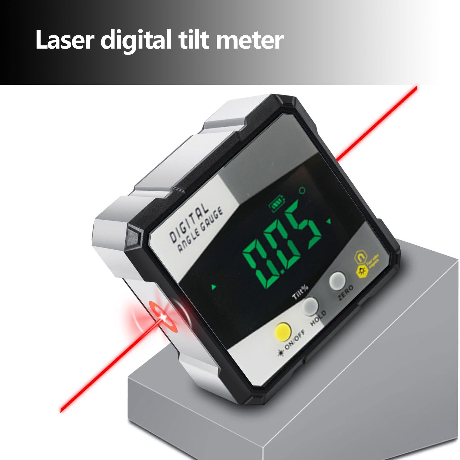 Digital Angle Finder with Electronic Laser 4-Side Magnetic Angle Gauge US