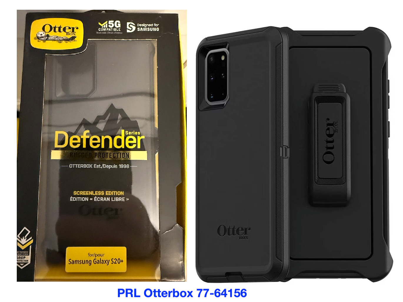 OTTERBOX Samsung Galaxy S20+ Defender Series Case Black w/Holster 77-64156