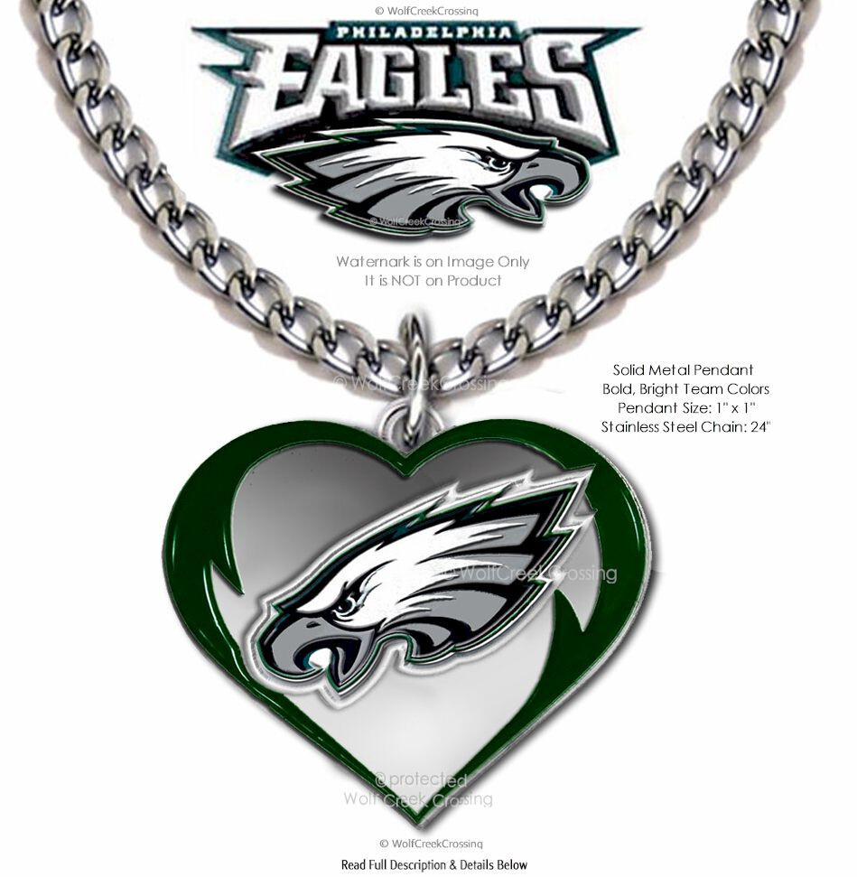 PHILADELPHIA EAGLES LOVE Necklace Stainless Steel NFL Football Mom Daughter HOT!