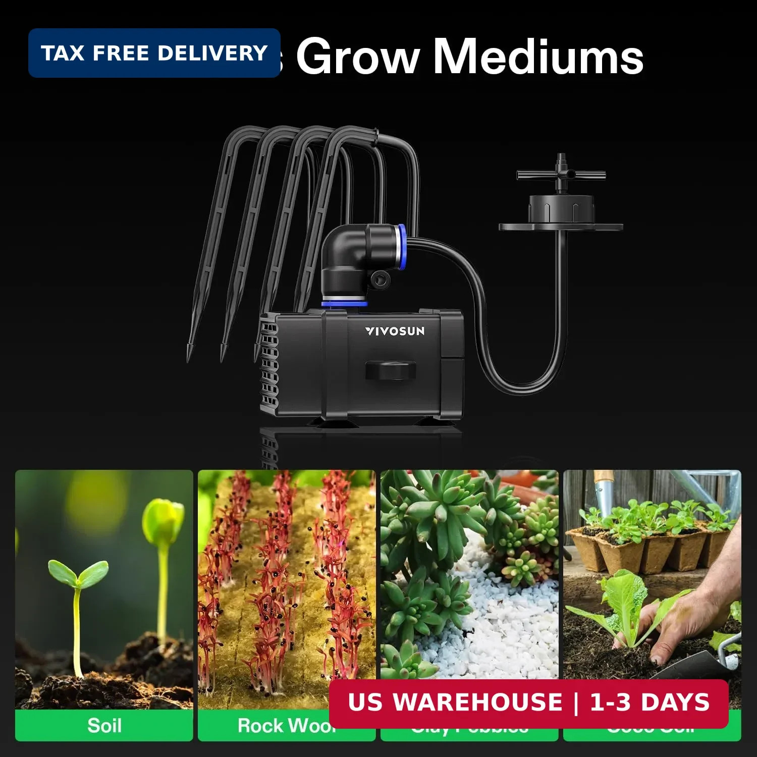 FlexFeed Drip Irrigation Kit, 4W Automatic Irrigation System with Pump &