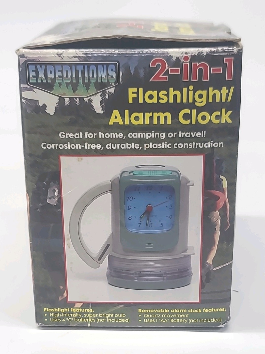 Expeditions 2-in-1 Flashlight Alarm Clock, Battery Powered