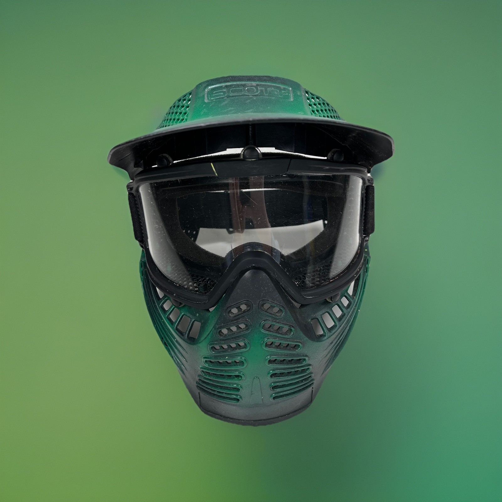 Scott Full Face Paintball Airsoft Mask Goggles Removable Visor Black green USA