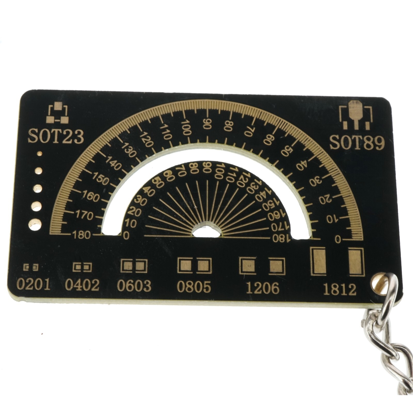 DIY More 020111 Keychain Printed Circuit Board PCB Ruler Surface Mount Angle
