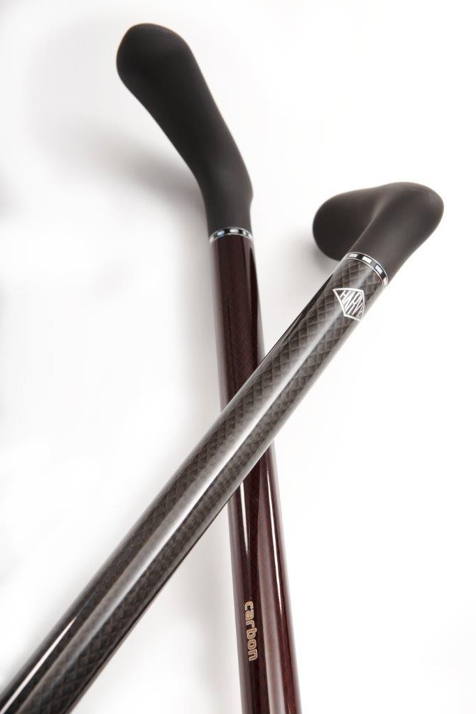 Carbon Fiber Ergomaster Extra Wide Soft Touch Handle Adjustable Cane Red-Black