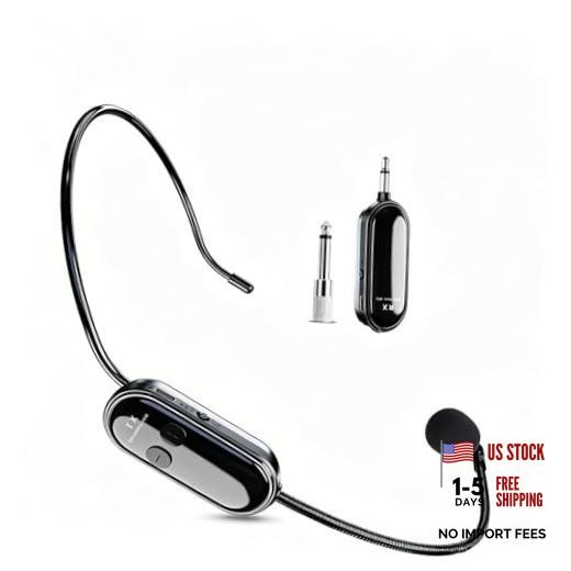 Wireless Microphone Headset, 2-in-1 Headset & Handheld Mic System | 100 FT