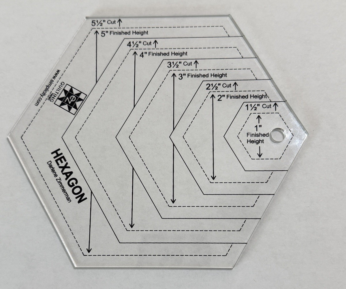 Hexagon Template Ruler Darlene Zimmerman EZ Quilting