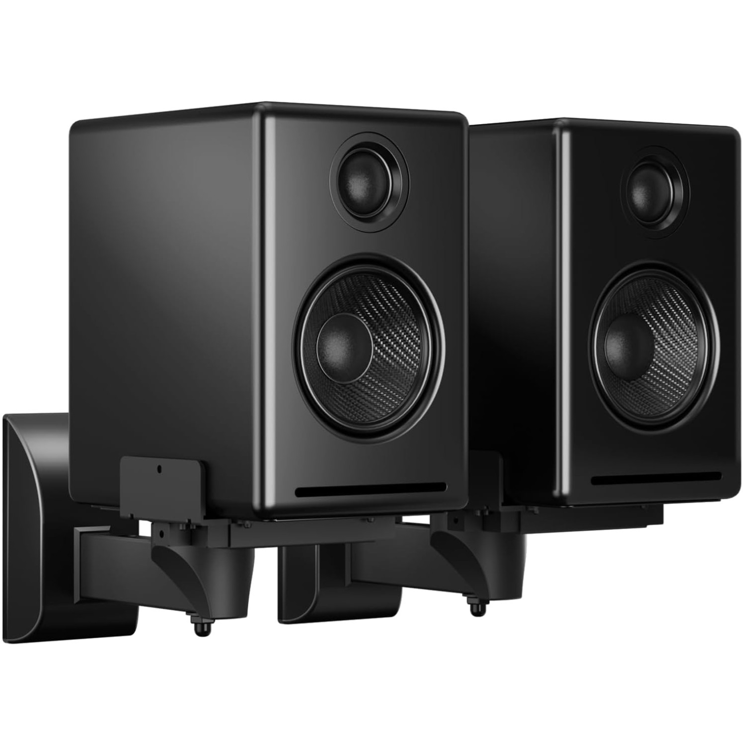 Dual Speaker Wall Mounts with Cable Management - Elegant Design, Easy Install