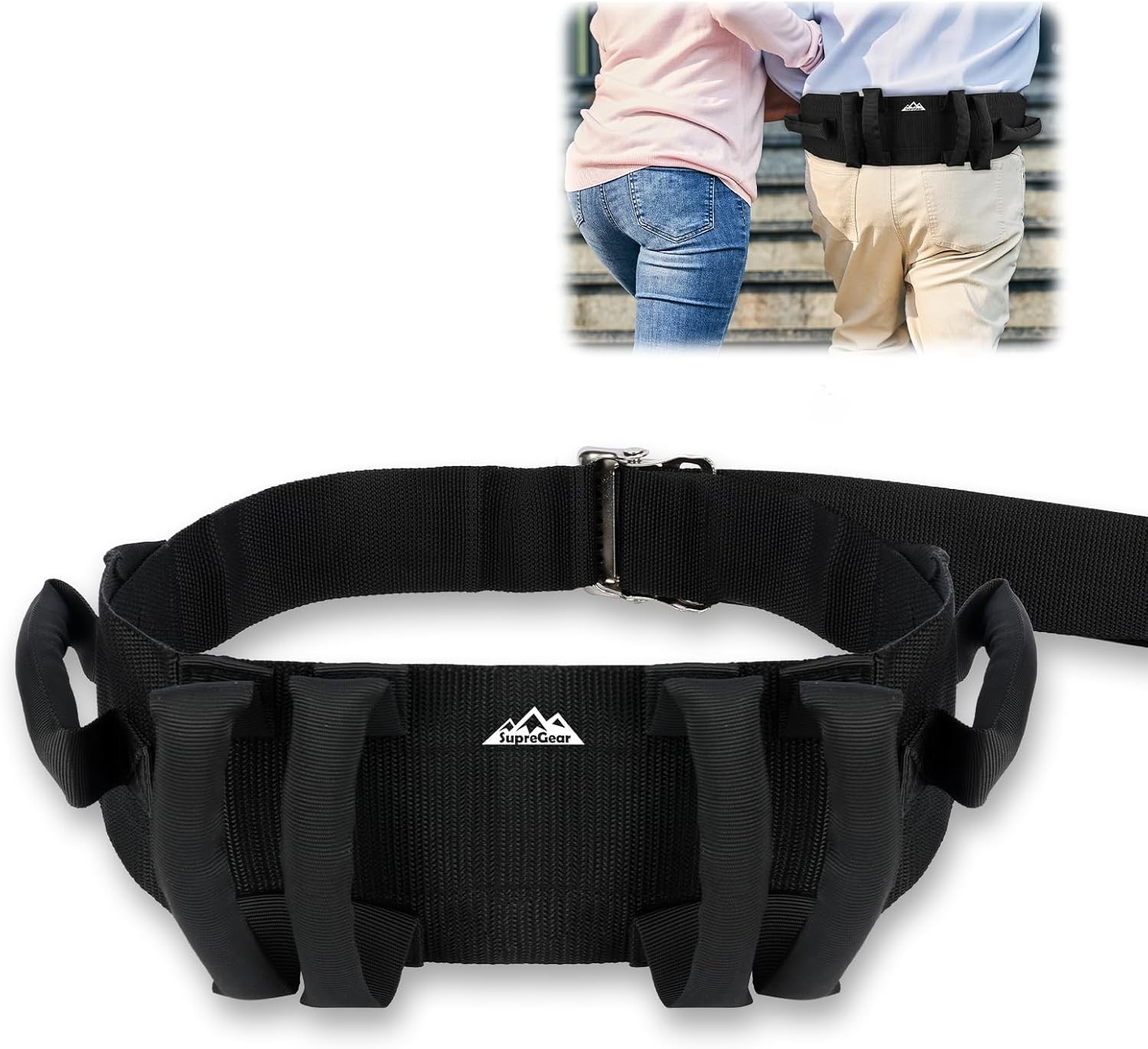 supregear Gait Belt with Handles - Transfer Belts for Seniors, Bariatric, Disabl