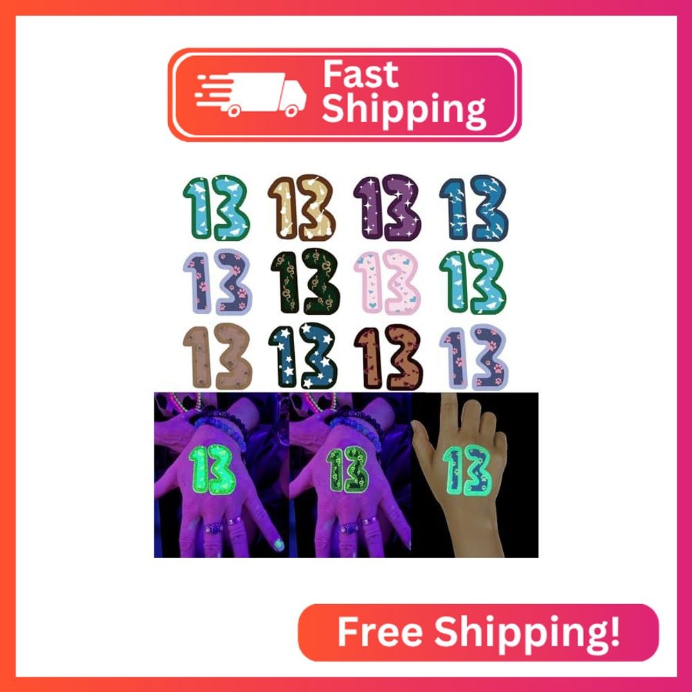 30pcs Glow in the Dark 13 Temporary Tattoos Stickers 13 Hand Tattoo Concert Rave