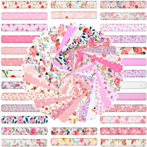 30 Pcs 10" Theme Quilting Cotton Fabric Squares Floral Precut Fabric Square