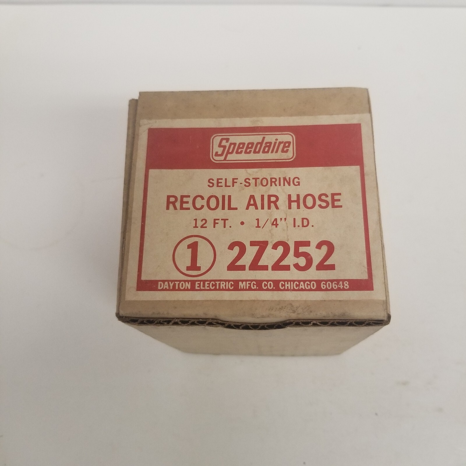 Dayton Speedaire Self-Storing Recoil Air Hose 2Z252, 12' Length, 1/4" ID, NOS