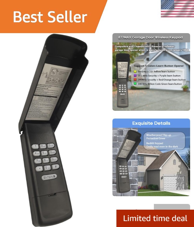 Keyless Entry Garage Door Keypad with Security+ 2.0 - Fits Liftmaster/Craftsman