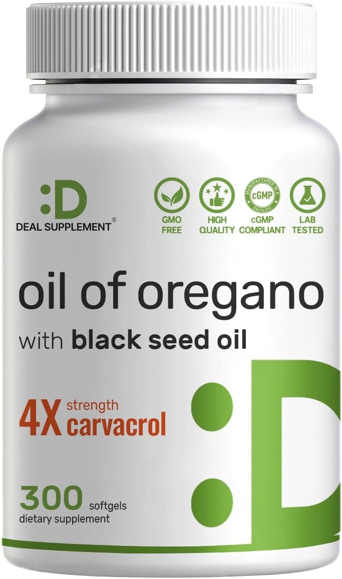 DEAL SUPPLEMENT Oil of Oregano Softgels with Black Seed 300 Count – 30:1...