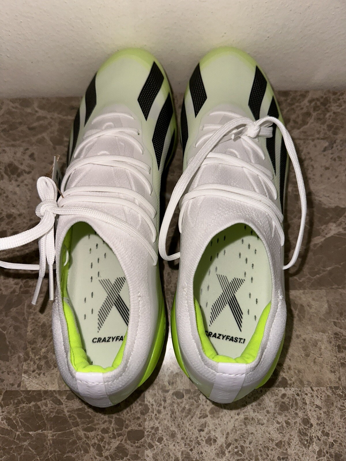 Adidas X Crazyfast.1 FG Lemon Green White Mens Soccer Cleats HQ4516 Size 11.5