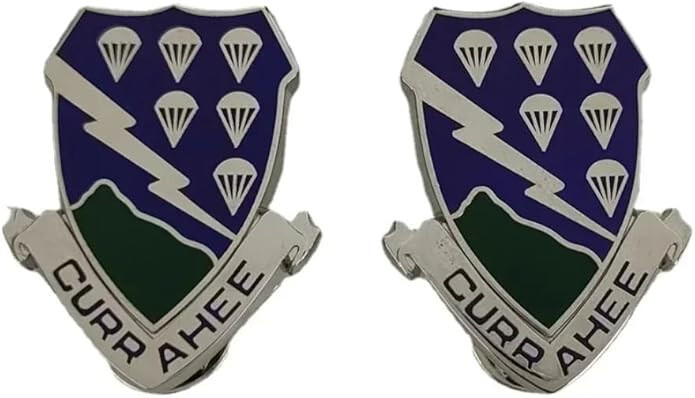 PAIR US ARMY 506TH AIRBORNE INFANTRY REGIMENT HAT DRESS LAPEL PIN METAL INSIGNIA