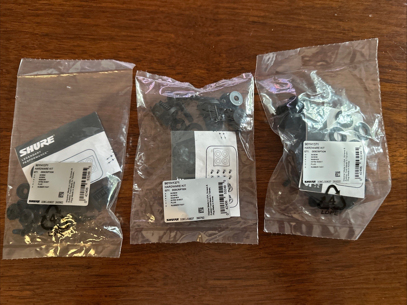 (Lot of 3) Shure Rackmount Hardware Kit For Wireless Systems (90YH1371)