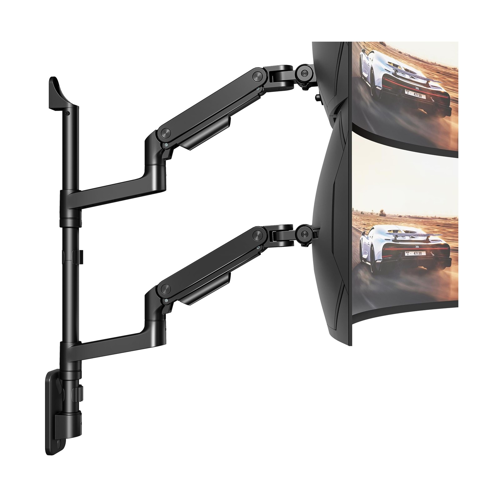 ARES WING Dual Monitor Wall Mount for 17-49 Inch Ultrawide Screens, Heavy Dut...