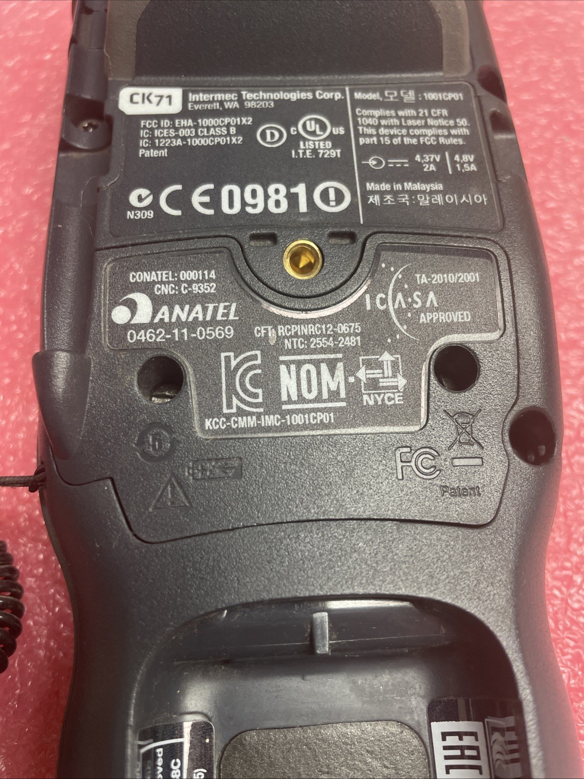UNTESTED Intermec CK71 CK71AA2DN00W1100 Mobile Barcode Scanner/NO BATTERY