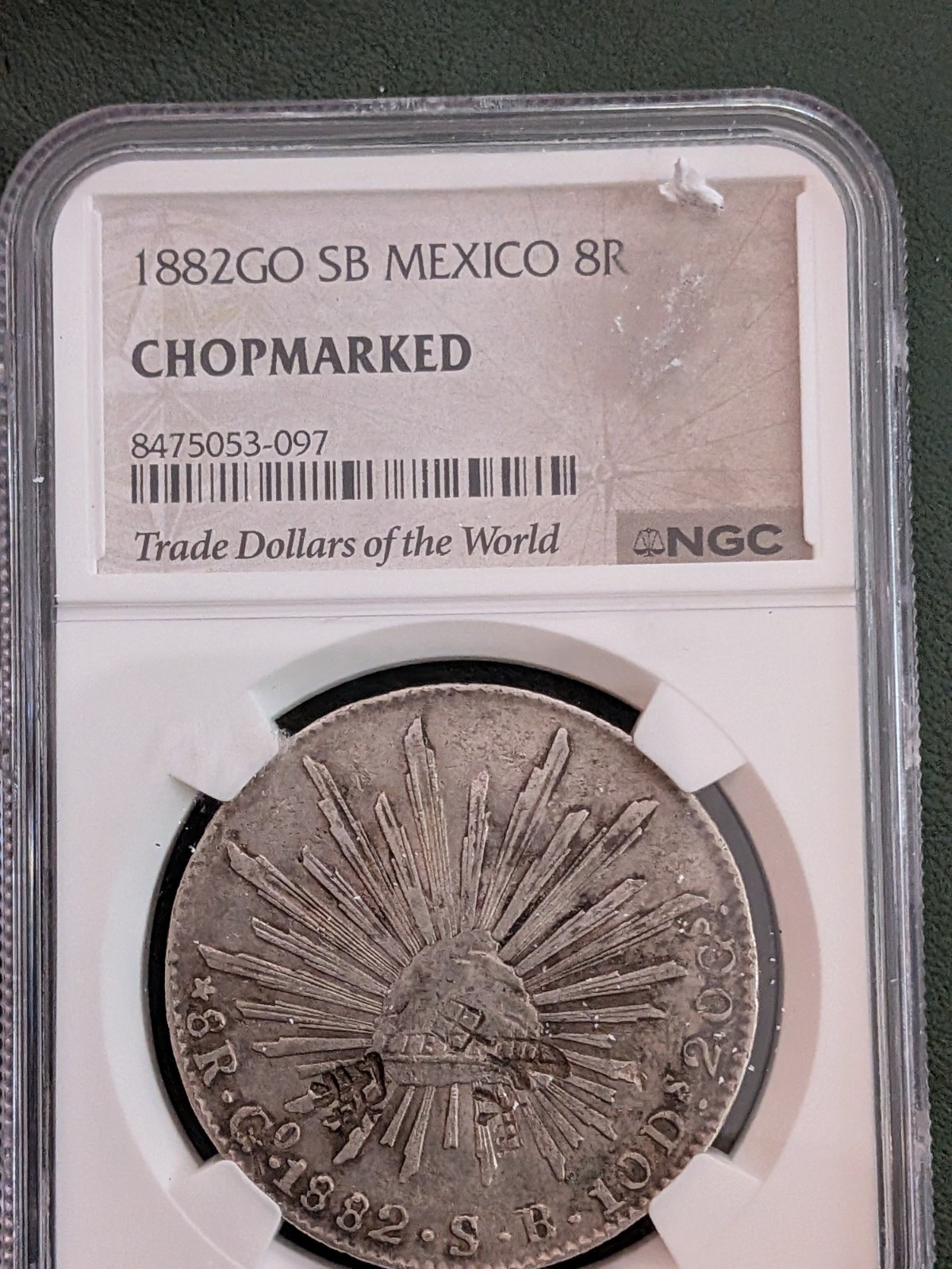 1882 GO SB Mexico Silver 8 REALES NGC CHOPMARKED