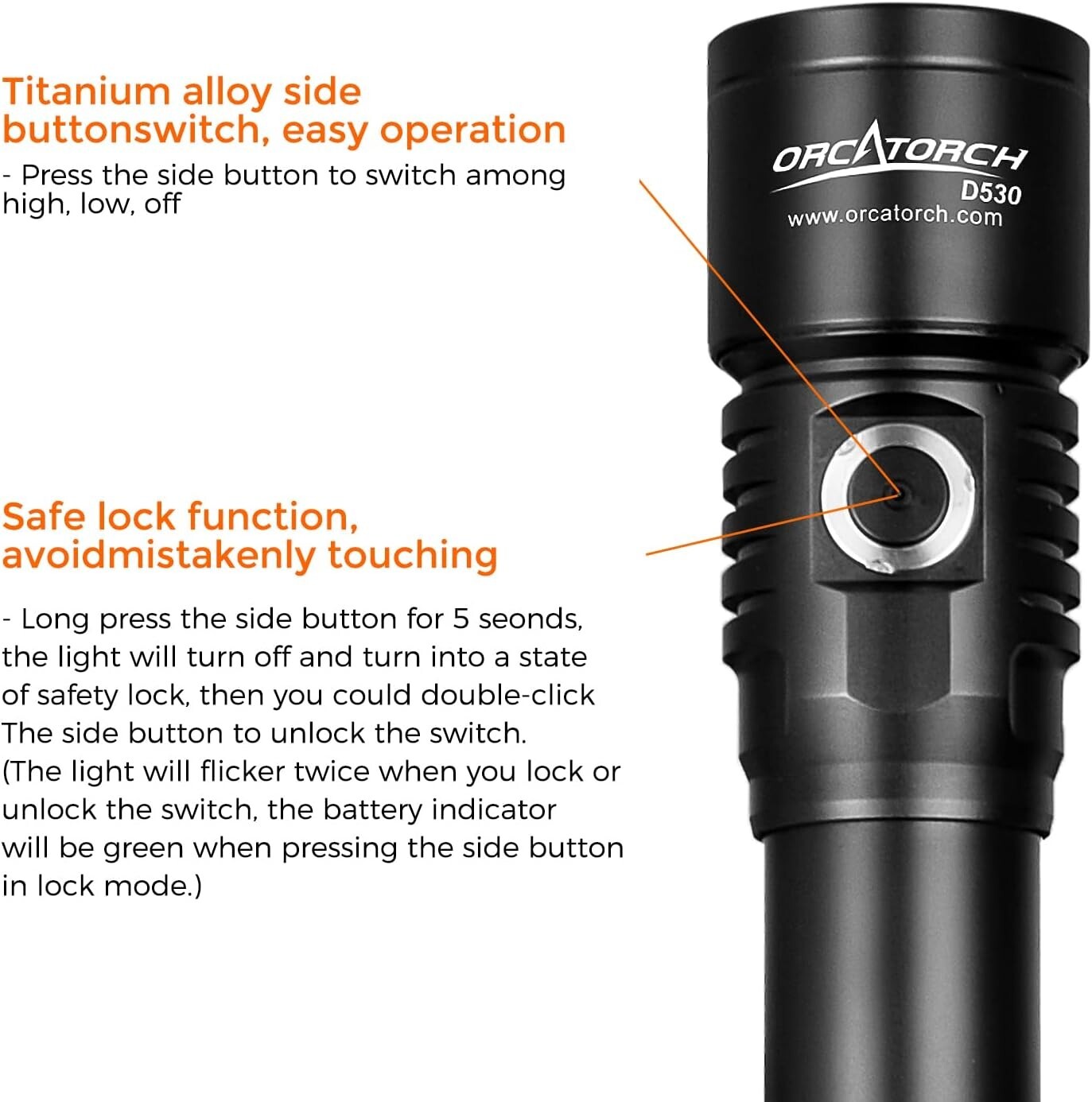Compact 210 Lumen Dive Light with Battery Indicator - Perfect for Photography
