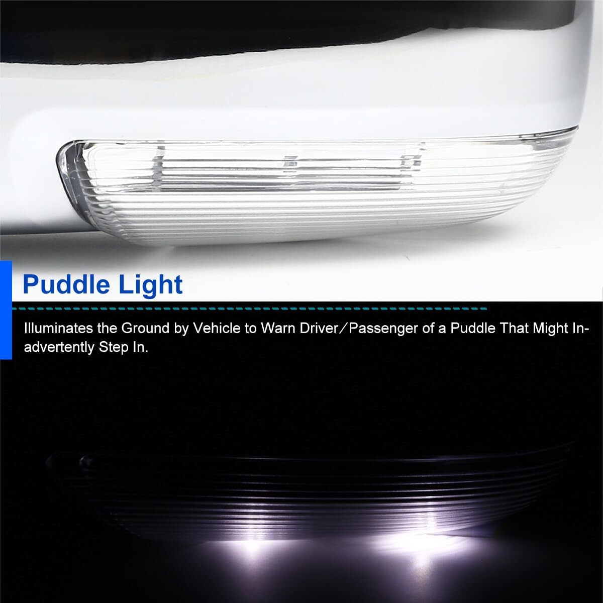 Left Side Mirror For 2013-2019 Ram 1500 Chrome Power Fold +Heated +Temper Sensor