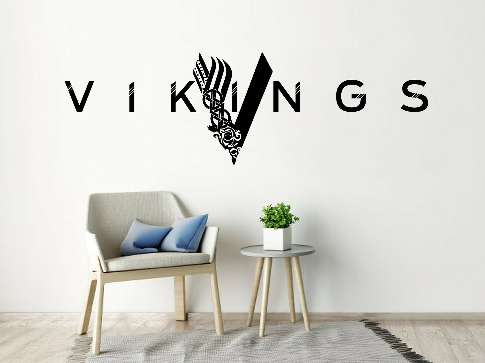 VIKINGS LOGO WALL STICKER WORDS VINYL TRANSFER DECAL
