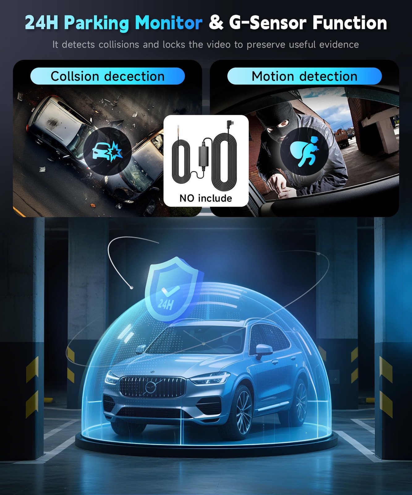 360° View 4 Channel Dash Cam 2K+1080P Front and Rear Inside, Left Right,WiFi ...
