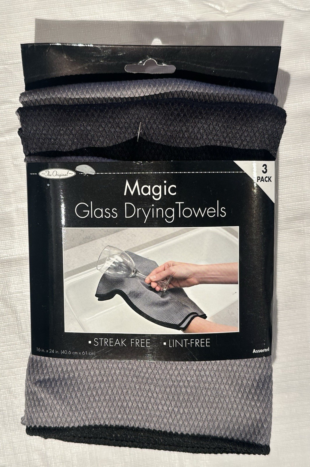 NEW 3 PK ORIGINAL MAGIC GLASS DRYING TOWELS CLEANING MICROFIBER GLASSES MIRRORS