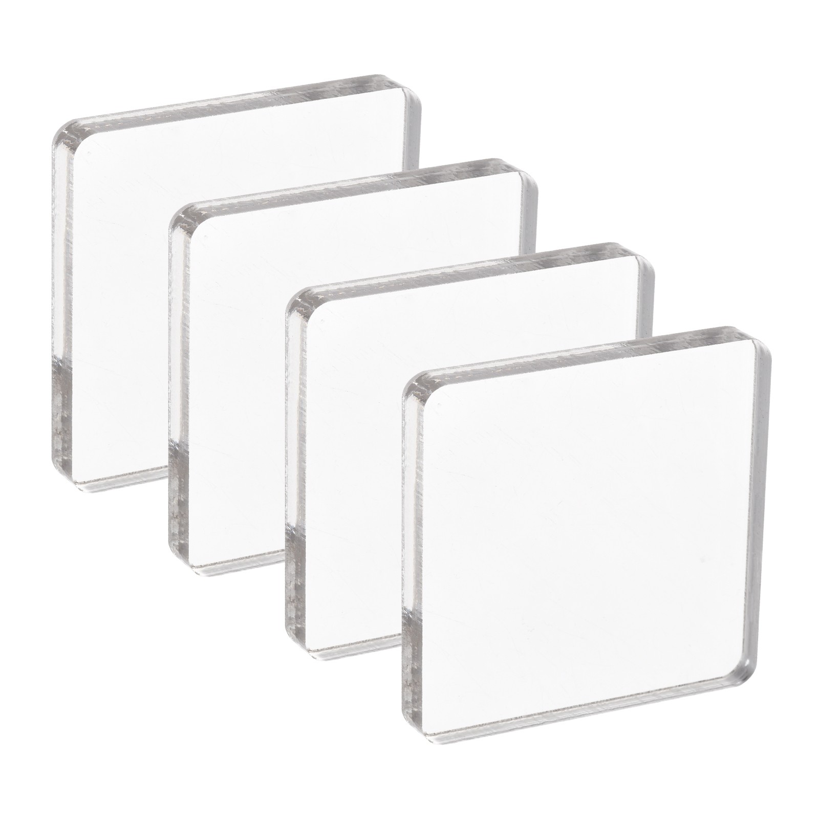 Acrylic Stamp Block, 4 Pack Clear Stamping Block Mountings Set, 3" x 3"