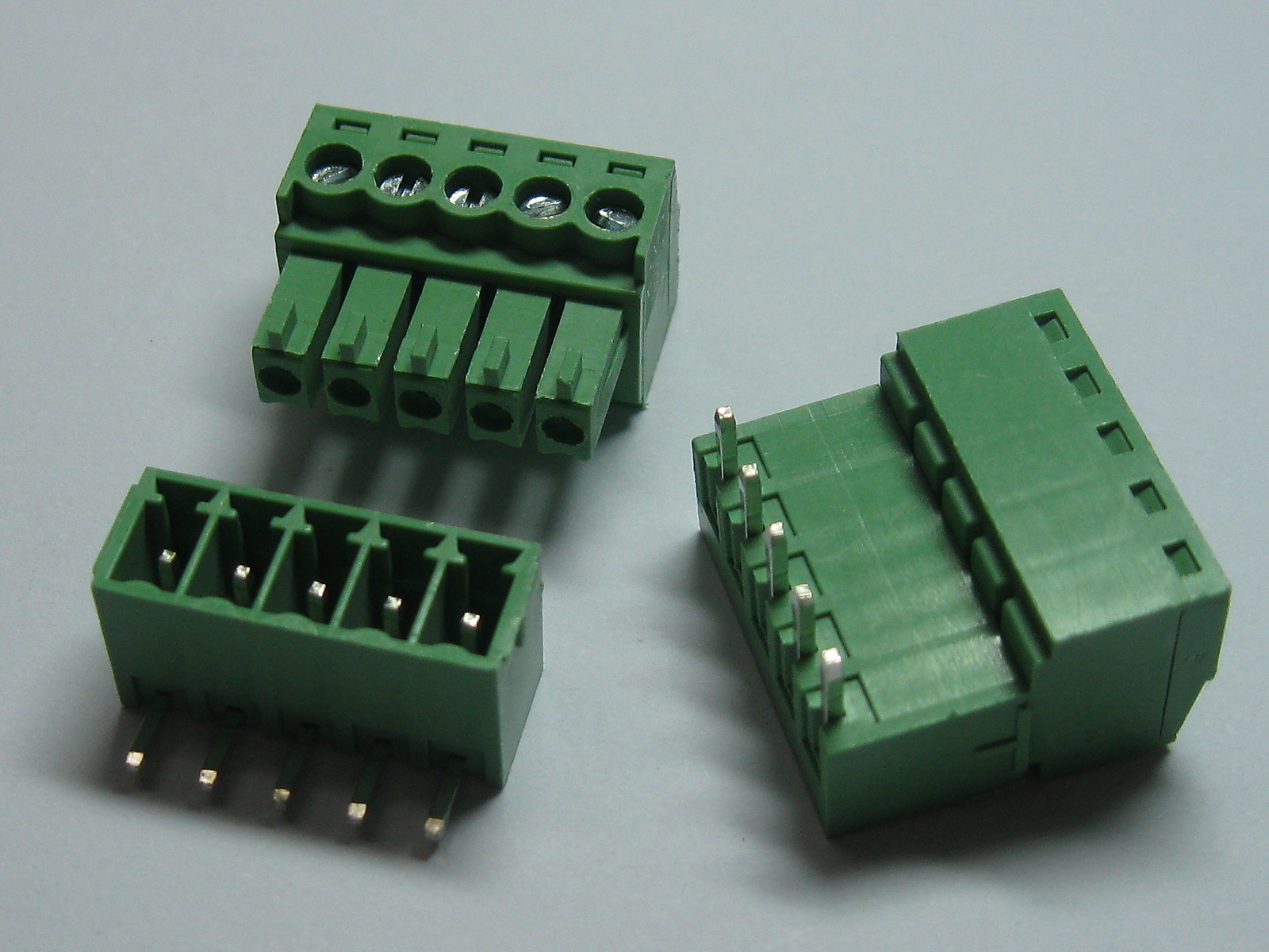 12 pcs Screw Terminal Block Connector 3.81mm Angle 5pin Green Pluggable Type New