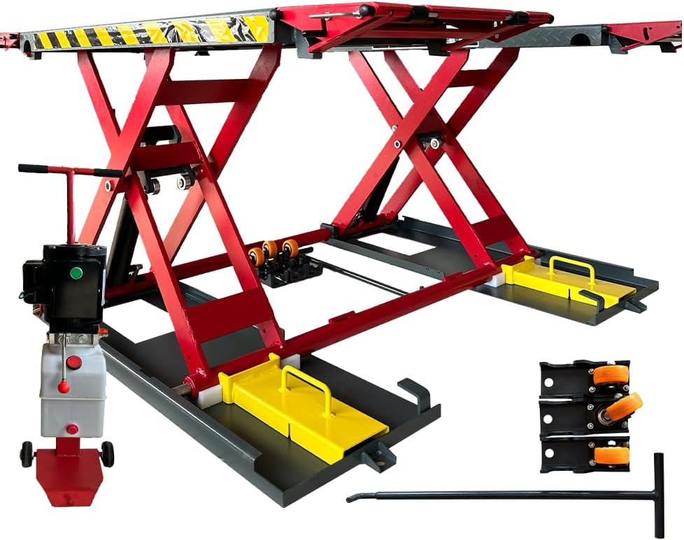 110V Mid Rise Scissors Car Lift 7000lbs Lifting Capacity Max. Lifting Height 39"