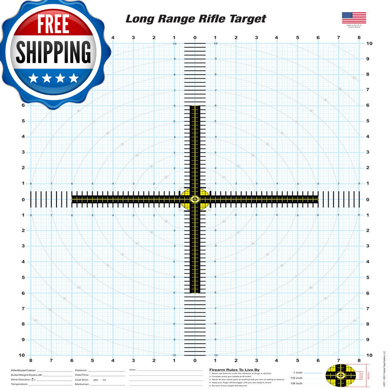 Tactical Target Systems Llc Long Range Rifle Target 25 Pack 19 X 25 Paper Sight