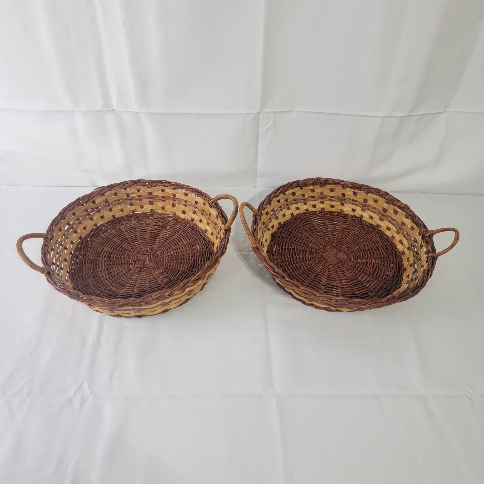 Woven Wicker 11" Multi-Purpose. Baskets Set of 2