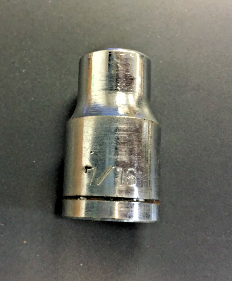 7/16" SOCKET, 6 POINT, 1/2" DRIVE, STEEL