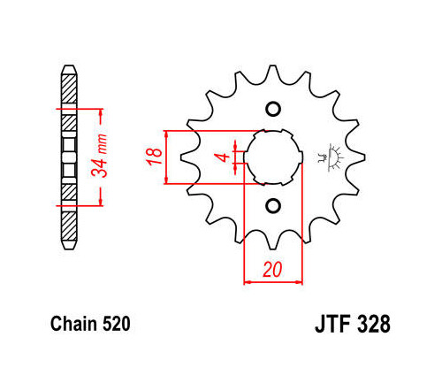 JT Front Sprocket 520 13T fits Honda XR200R/XR250R/XL250R/XL200R/TLR200 Reflex