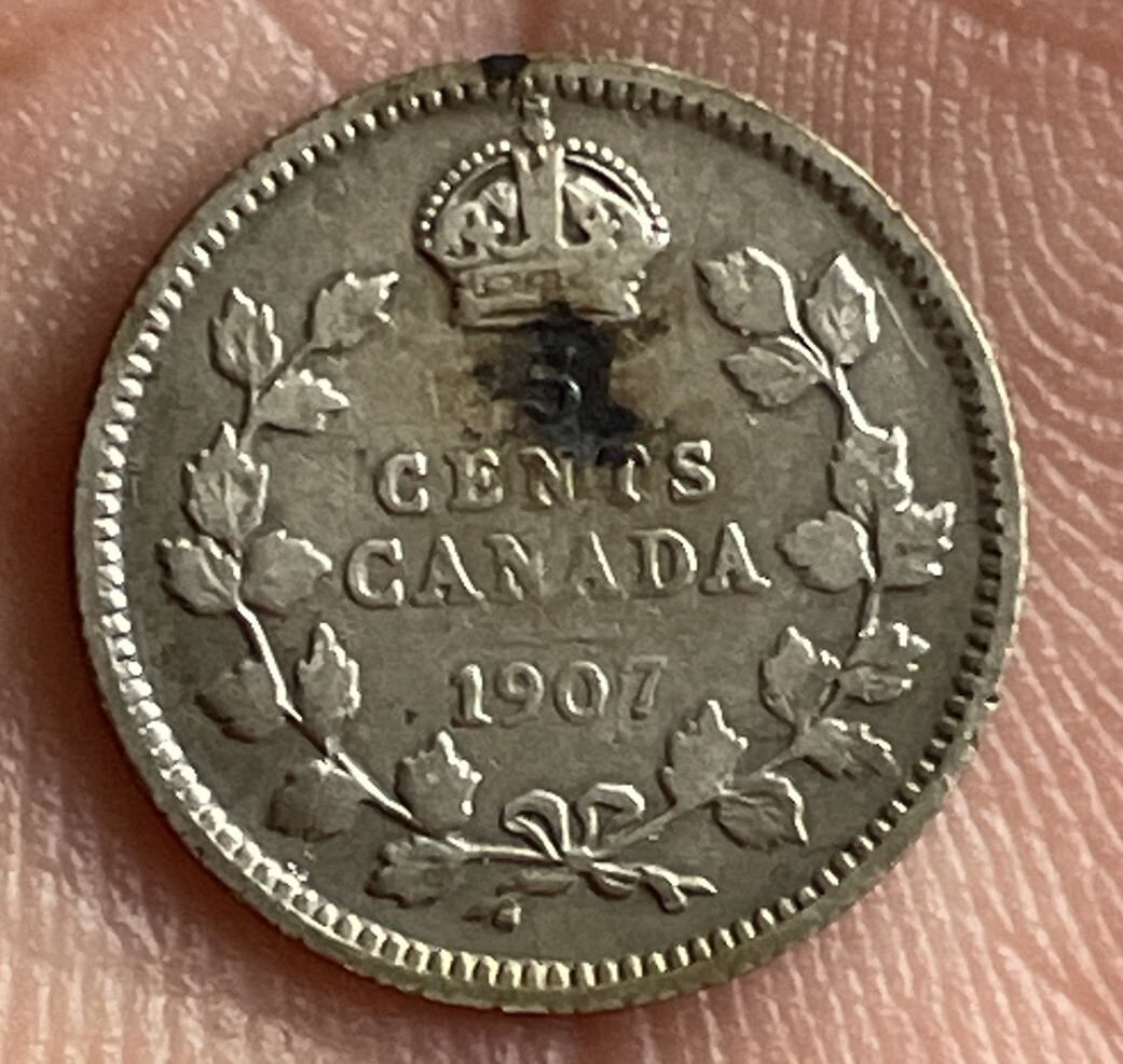 CANADA 1907 5 CENTS SILVER VERY NICE CONDITION G