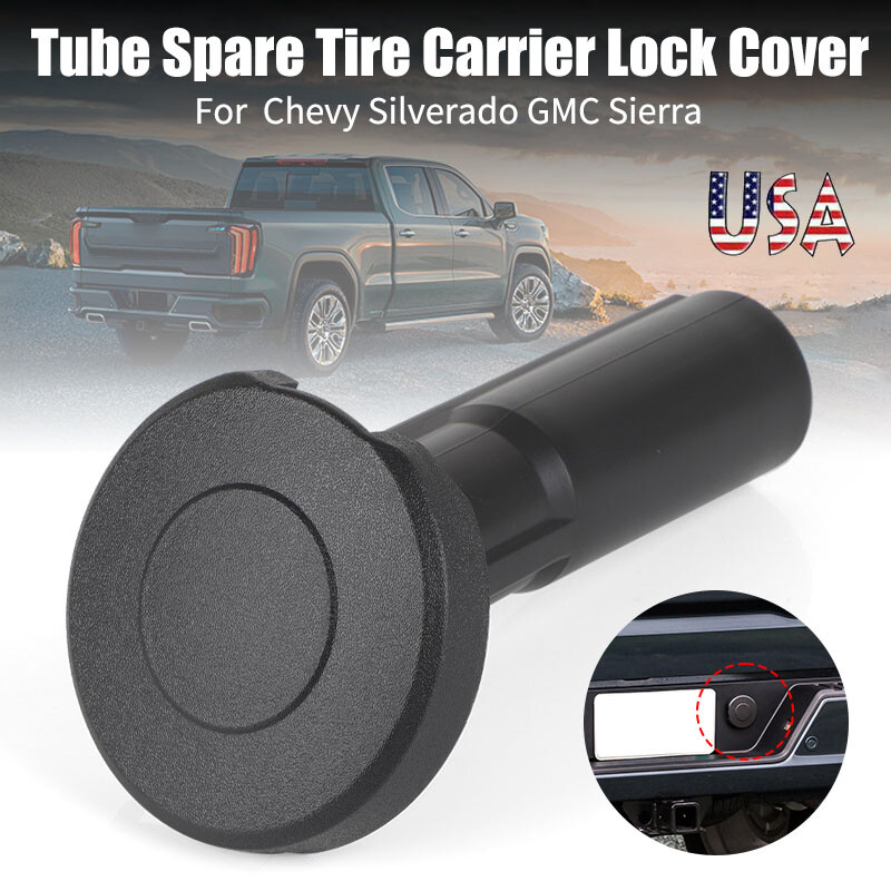 Spare Tire Carrier Lock Cover Jack Tube KIT for Chevy Silverado GMC Sierra 14-18