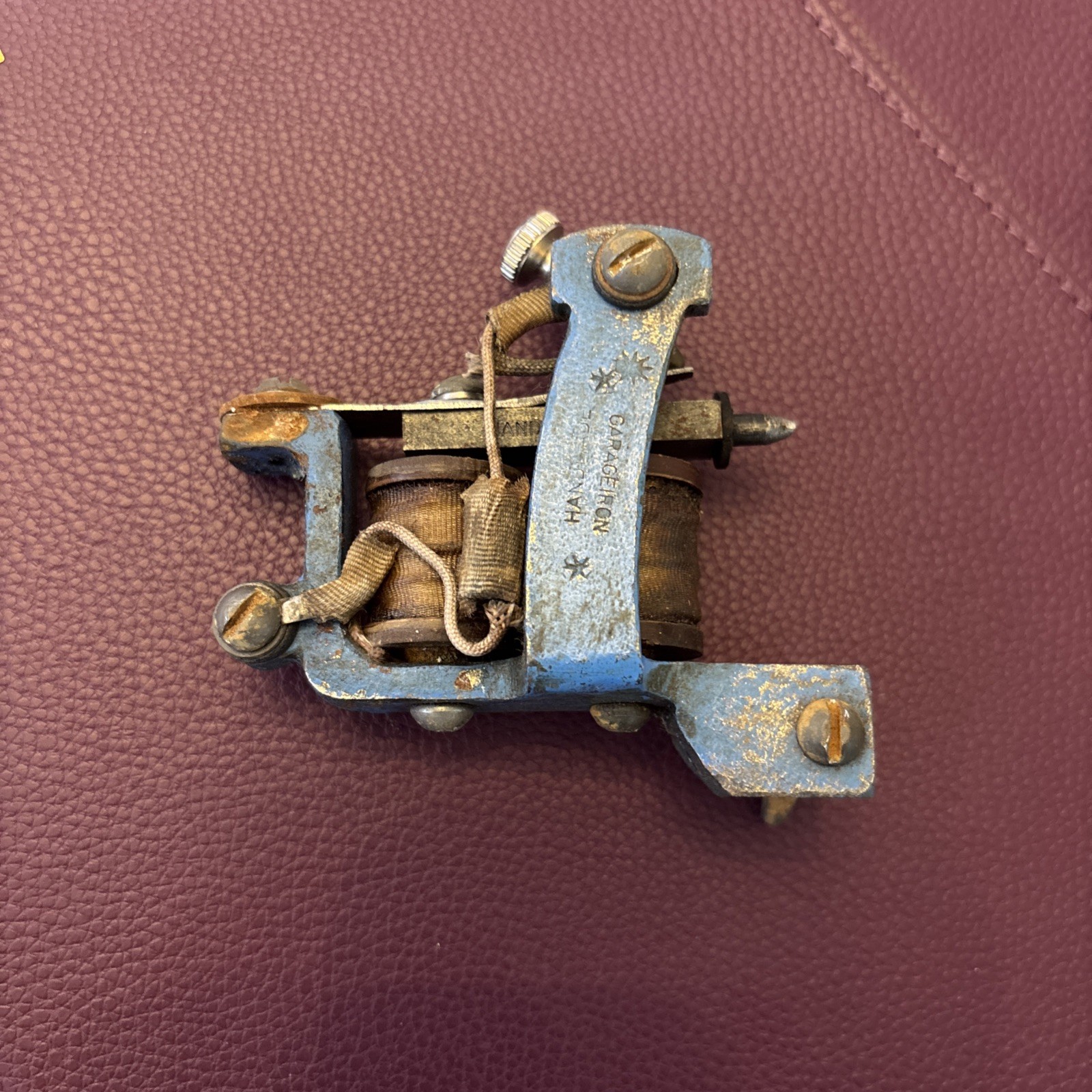 Bernhard Garage Irons Vintage Tattoo Machine T-top Liner Never Used Collectible