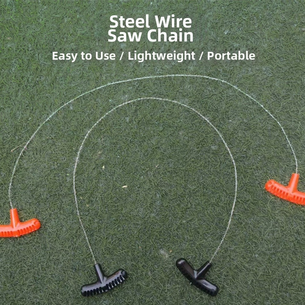 Stainless Steel Pocket Wire Saw 67cm Hand Pull Saw for Outdoor Survival Gear