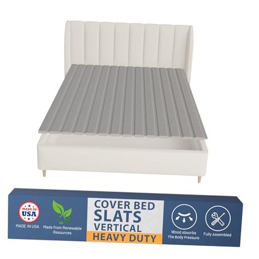 , 0.75-Inch Heavy Duty Vertical Wooden Bunkie Full With Cover Heavy Duty Slat