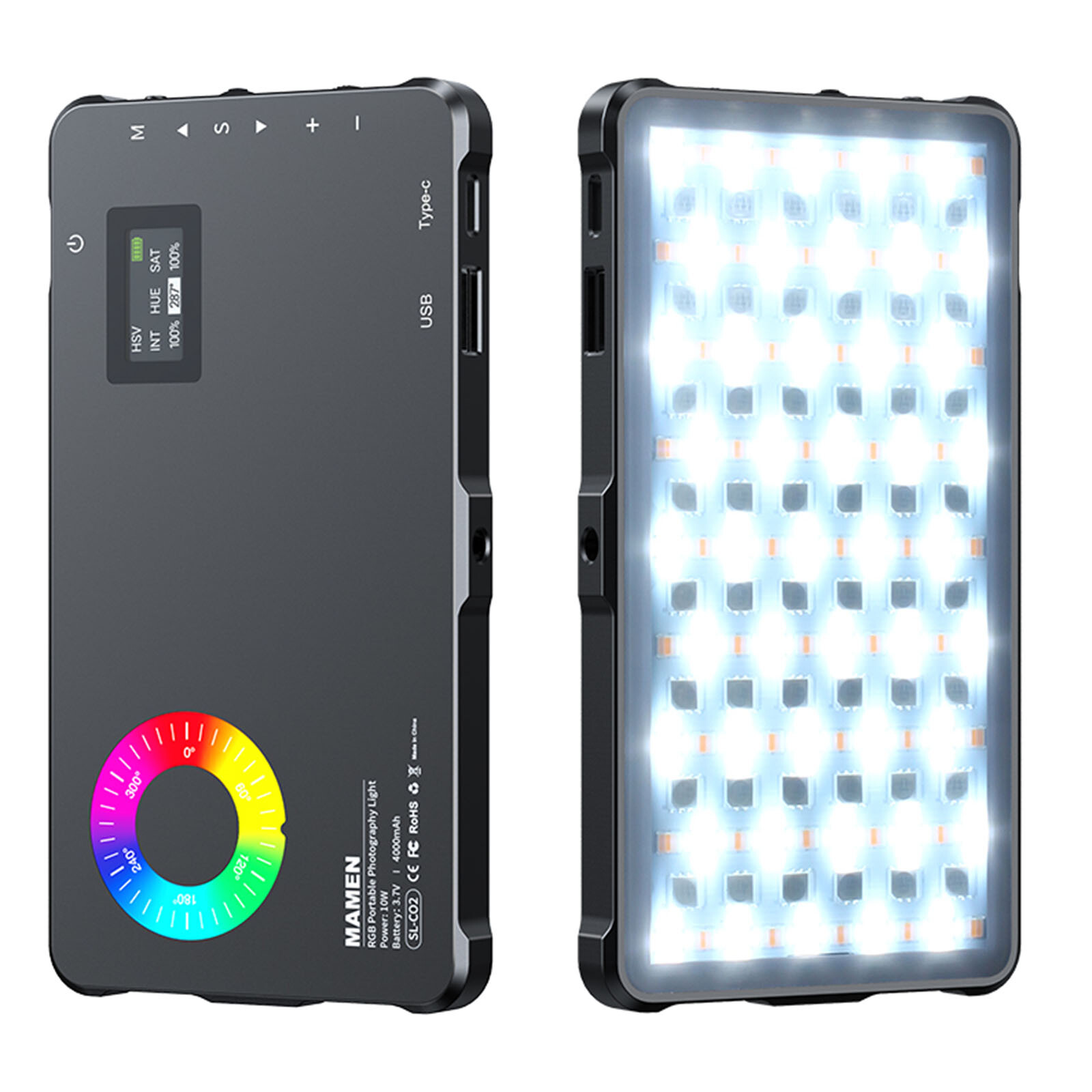 Full Color RGB LED Video Light Camera Vlog Fill Light Photography Lighting