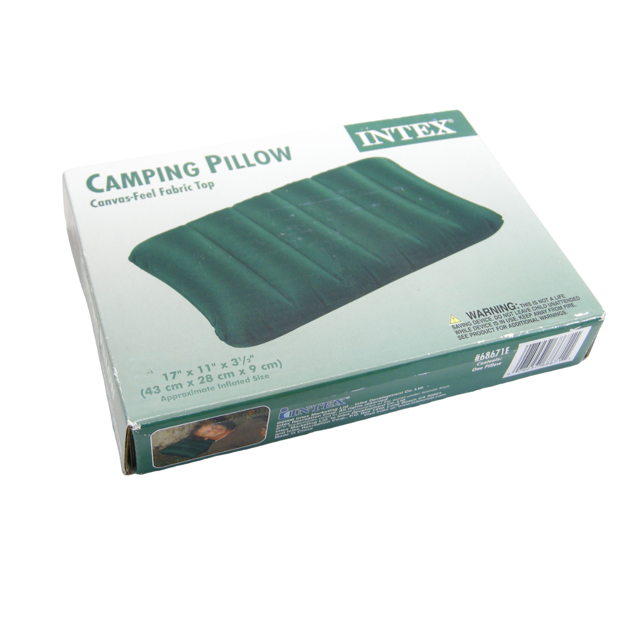 Intex Inflatable 17" x 11" Camping Pillow - Canvas Feel Fabric Top NIB