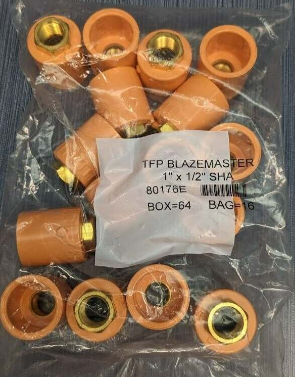 16 x TFP Blazemaster 1" x 1/2" CPVC 80176E, Sprinkler Head Adapter Fitting